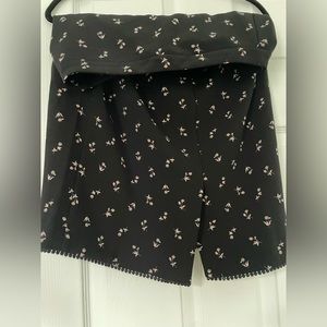 Ann Taylor black with flowers pencil skirt